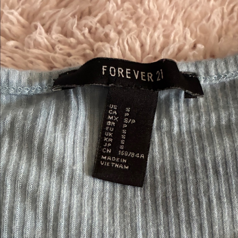 Forever 21 Light Blue Ribbed Top - Picture 2 of 2